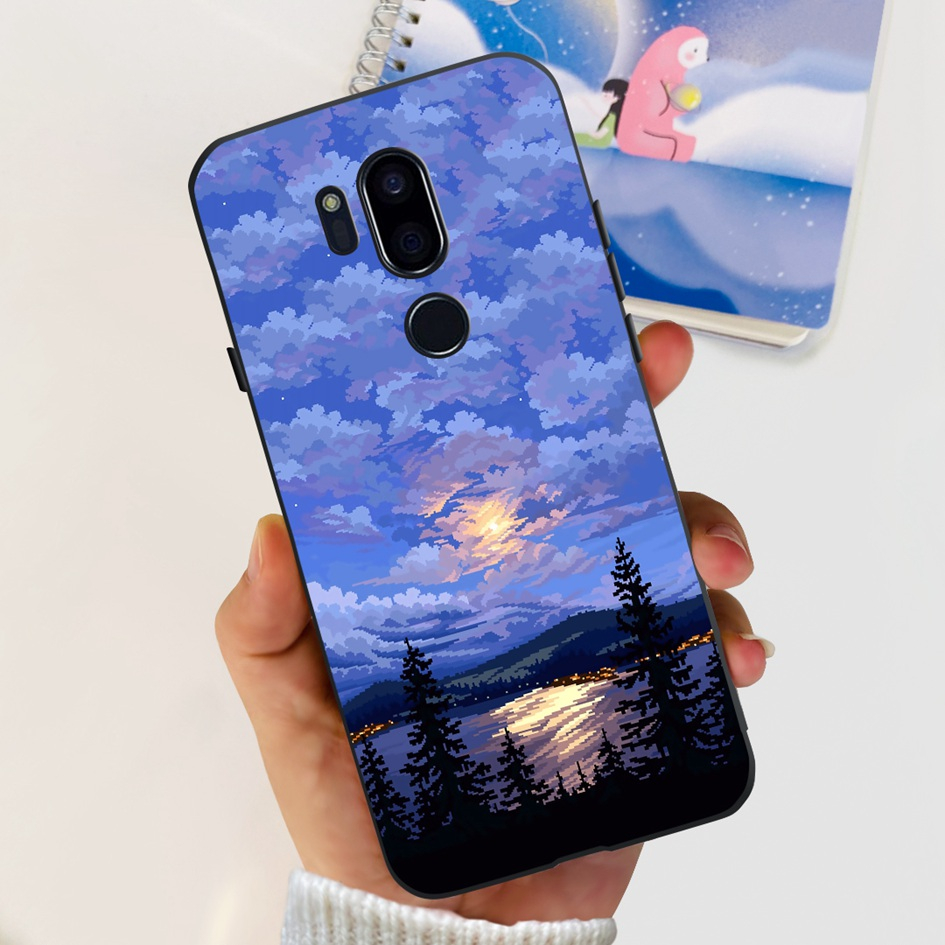 Case For LG G7 ThinQ Casing G710EM Fashion Pattern Ultra Slim TPU Black  Silicone Soft Case LG G7 PlusTPU Phone Cover