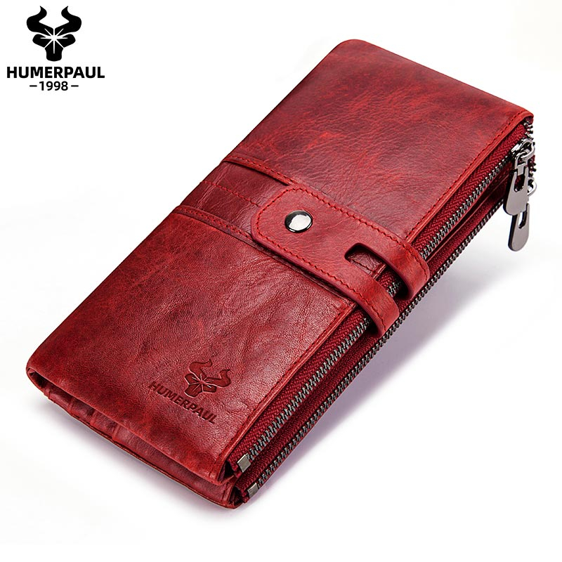 Large Capacity Brown Leather Wallet For Women – Long Clutch With Card Holder & Hasp
