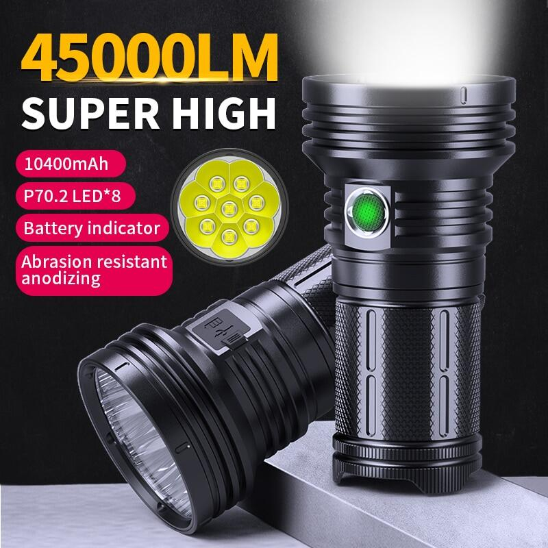 450000 Lumens flash lights rechargeable emergency light P70 Led