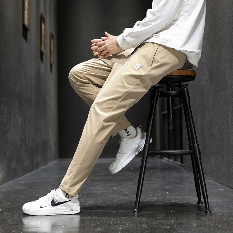 Men Trousers Korean Long Pants Summer Men Pants Casual Ankle Pant with ...
