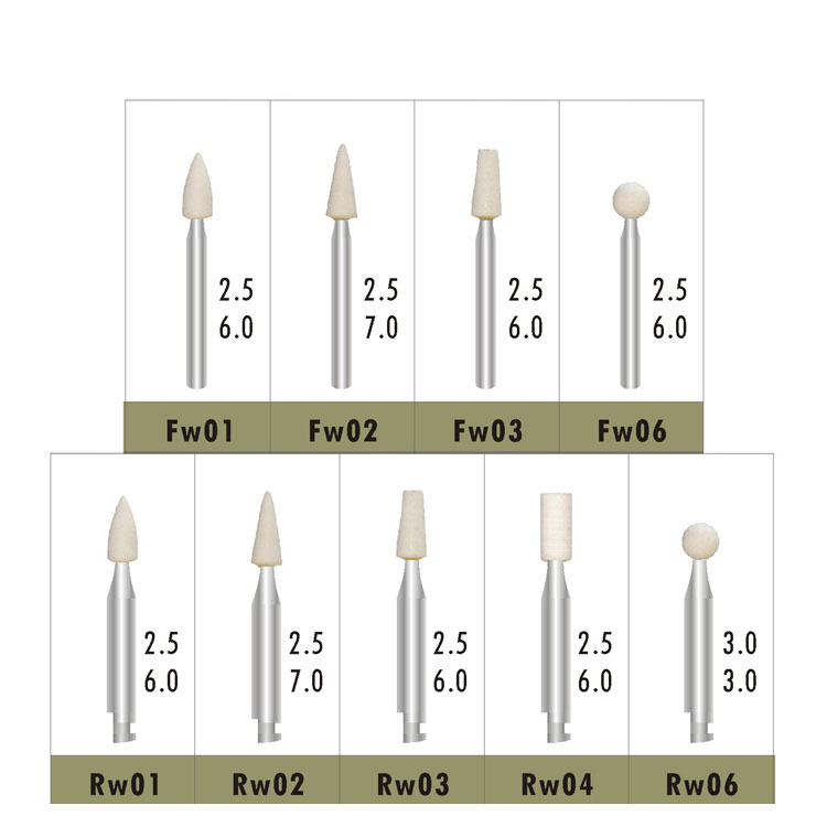 10pcs Composite Trimmer White Stone FG Mounted Stone FG finishing bur