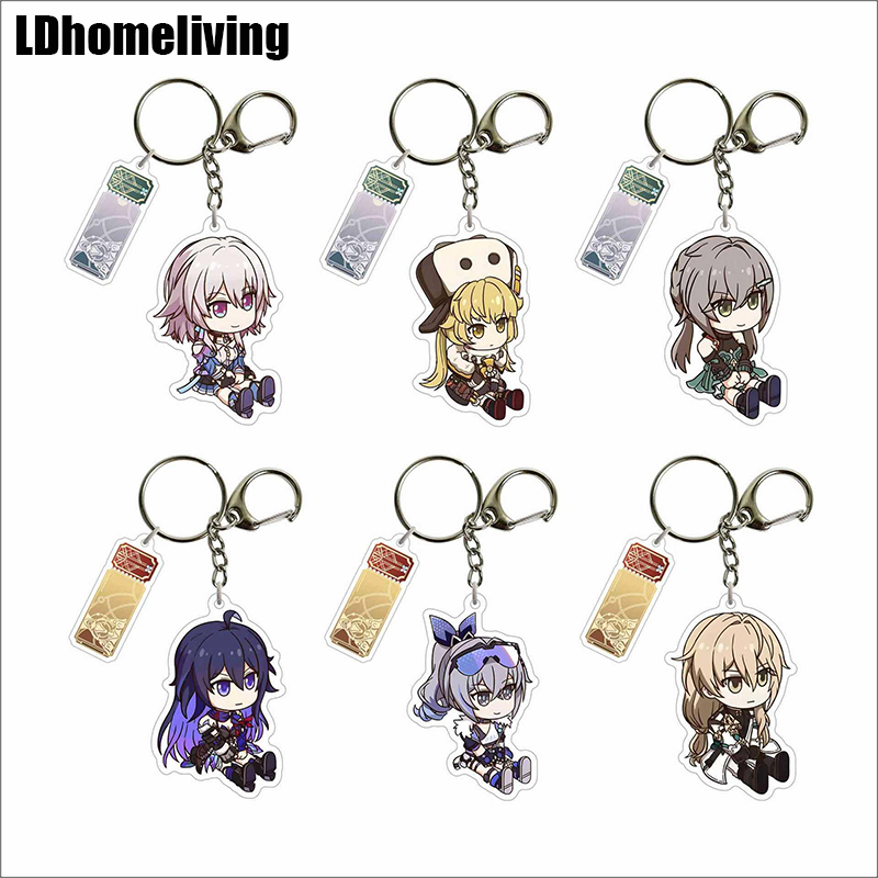 2 in 1Honkai: Star Rail keychain luocha jingyuan cartoon key chain ...