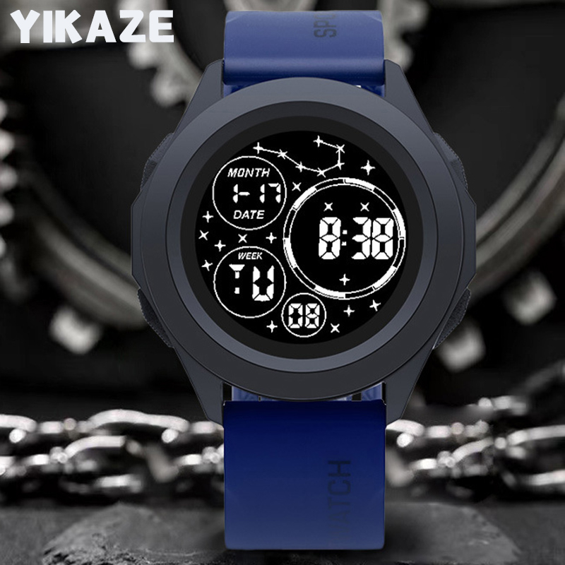 Men Sport LED Watches Men's Digital Watch MultiFunctional Clock Rubber