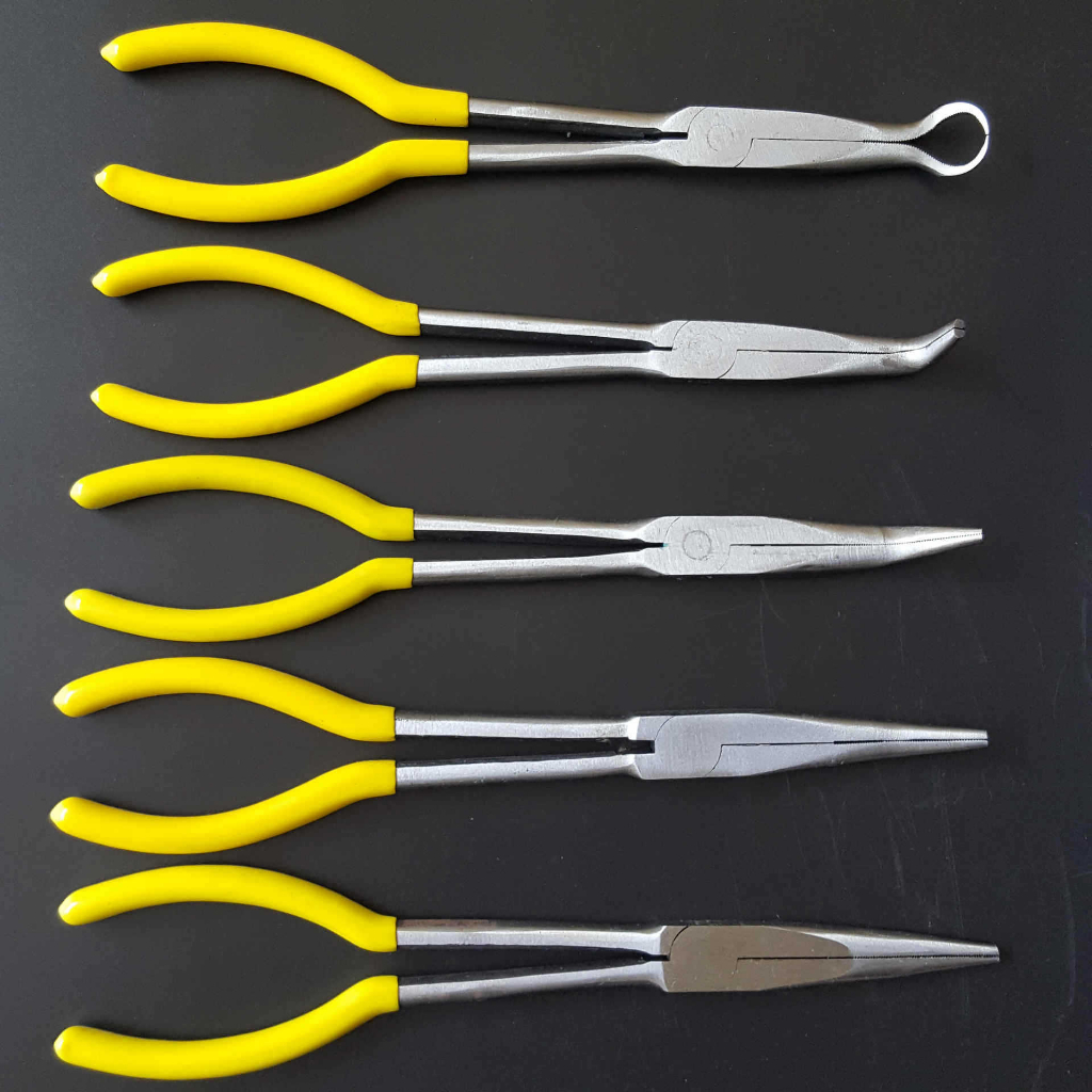 Long Needle Nose Pliers 11 Inch Long Reach Narrow Areas Bent Nose