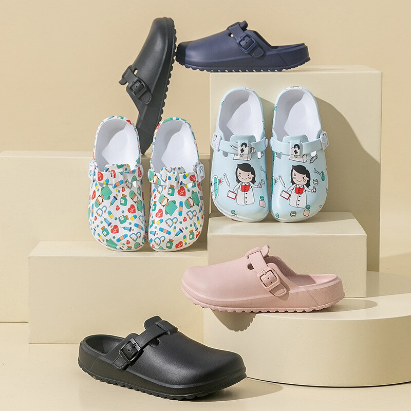 【20% OFF】NiaaHinn Nurse Medical Surgical shoes white Flat Sandals women/  men slippers