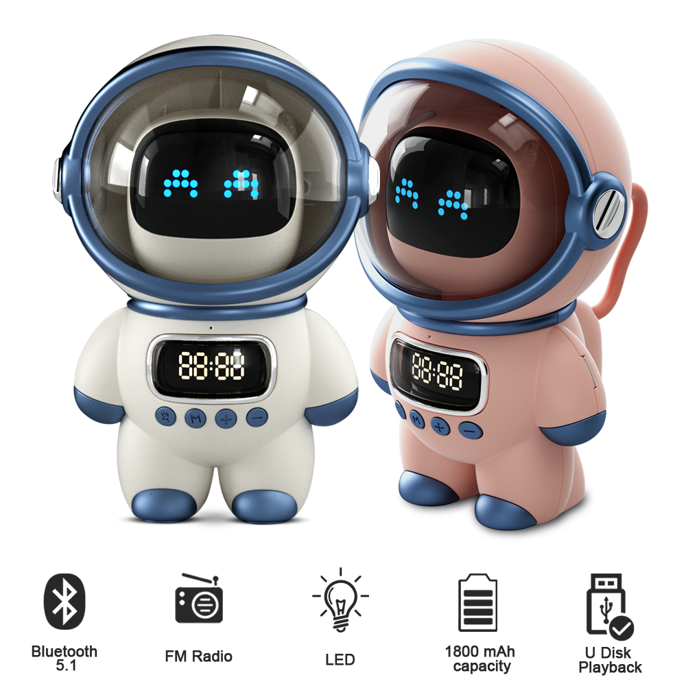Cute Smart AI Interactive Bluetooth Speaker Hands-free Call Alarm Clock ...