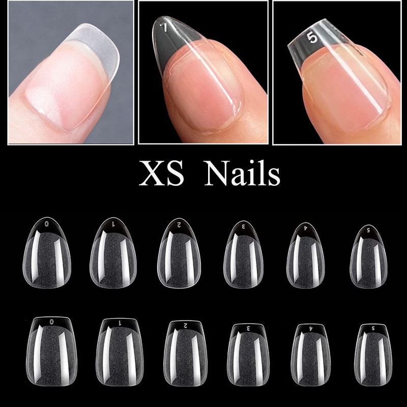 120pcs XS Short False Nails Tips Press On Nails Extension System ...