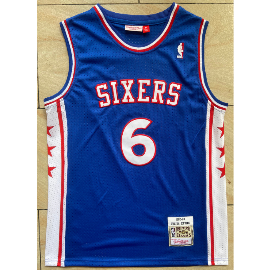 new NBA men Philadelphia 76ers 6 Julius Erving embroidery