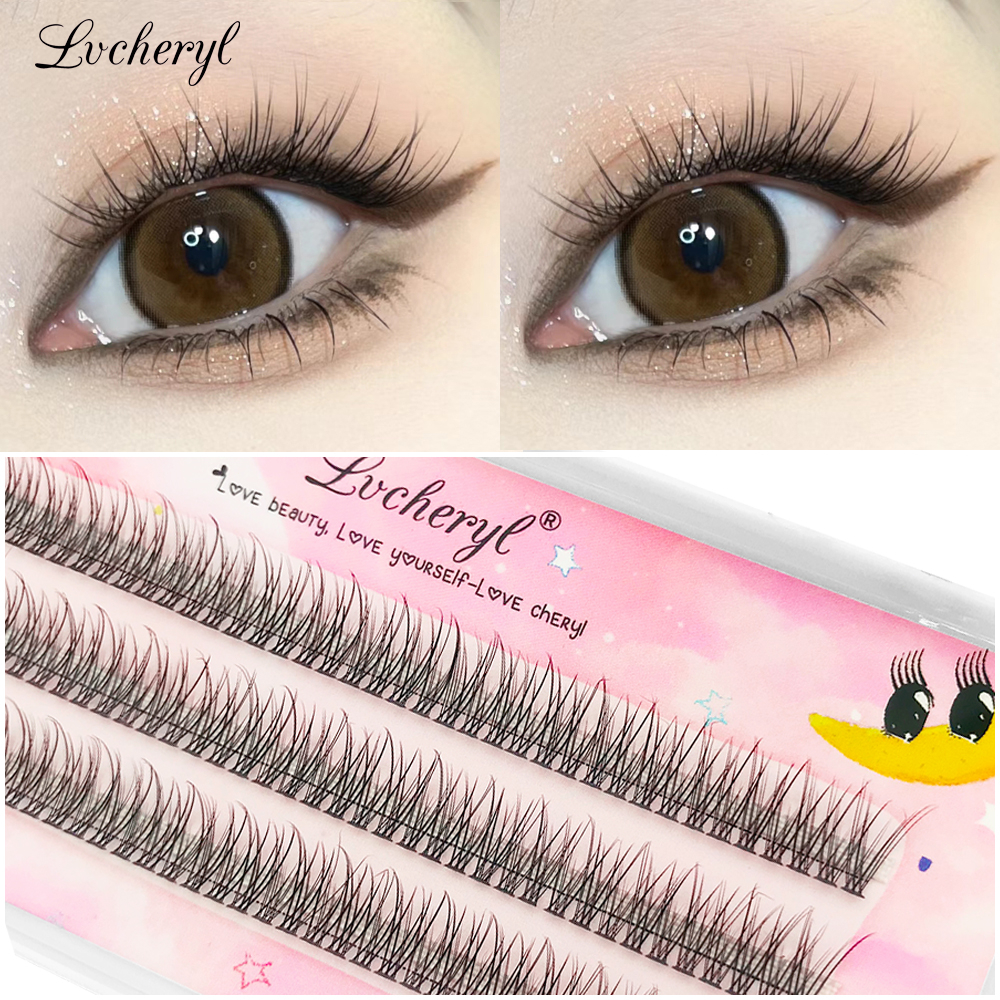 Lvcheryl 3D Natural Fishtail Eyelashes Extension Professional Kit Self ...