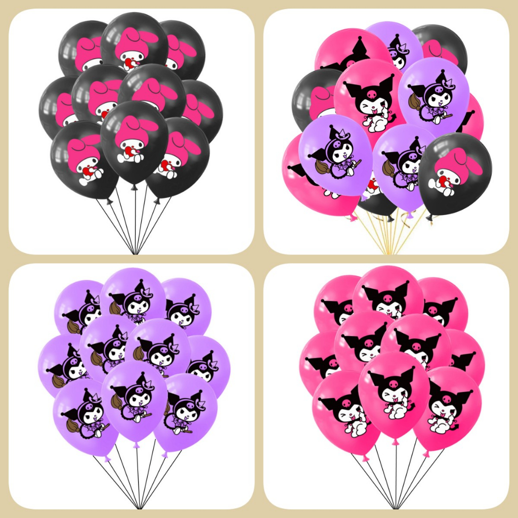 10pcs Cute Kuromi Theme Birthday Party Decoration 12inch latex Balloon