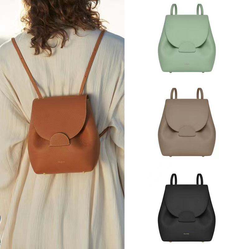 Top Version POLENE Small Backpack Genuine Leather Shoulder Bag 6 Colors ...