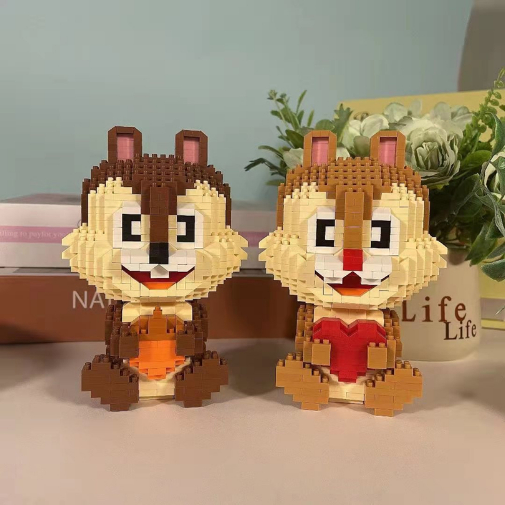 Cute Cartoon Doll Building Block 2 Squirrels Set Model DIY Diamond ...