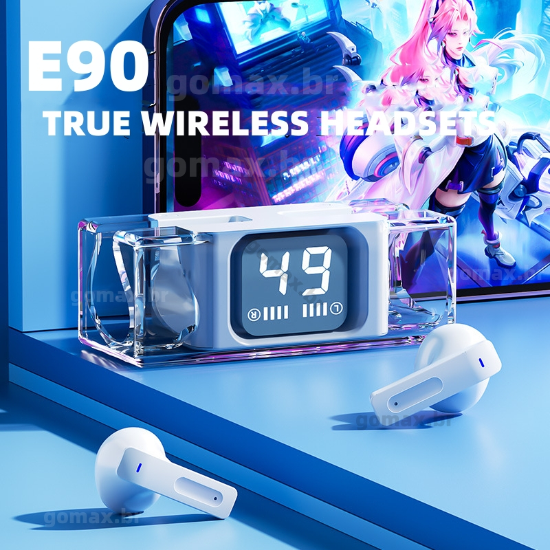 E90 TWS 5.3 chip bluetooth Earphones with mic AAC/SBC HiFidefinition