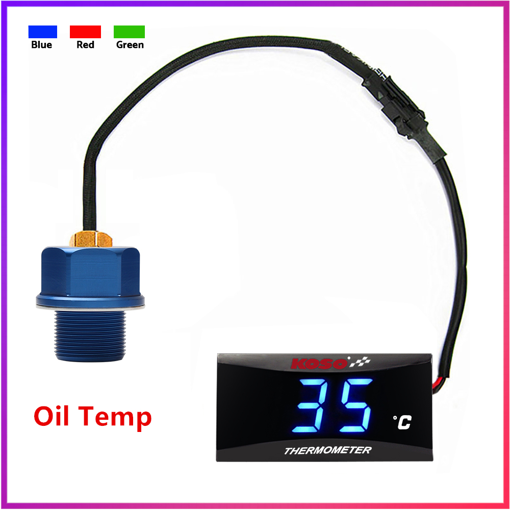 KOSO Oil Temp Motorcycle Oil Temperature Meter Gauge With M12 M14 M16 M18 M20 Adapter Shopee
