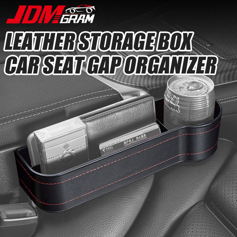 JDMGRAM Leather Car Seat Gap Storage Universal Auto Seat Box Storage ...