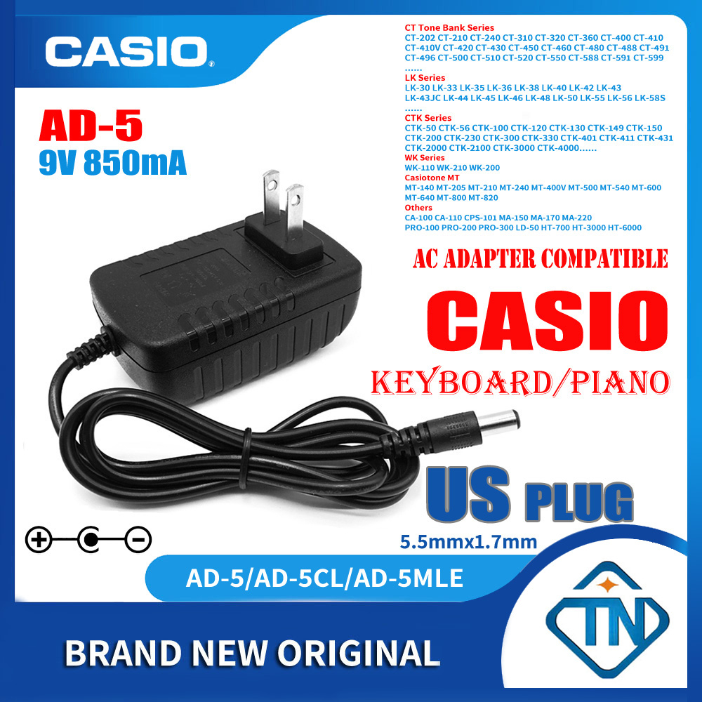 Ctk 2100 Power Cord 9V 850mA AC Power Replacement Adapter For
