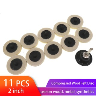 11pcs Set 10 Wool Pad + 1 Holder 250mm Roloc Compressed Wool Felt Disc ...