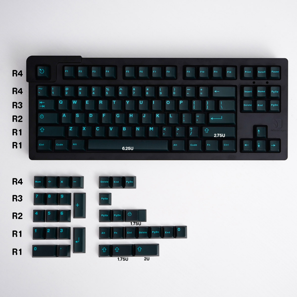 Translucency Cyan Keycaps ABS Double-shot Cherry Profile Keycaps Custom ...