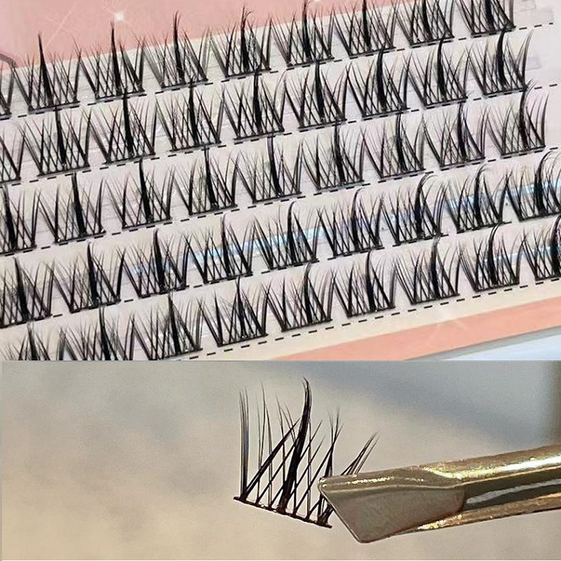 Heat bonded cluste Handmade Mink Natural Eyelash Extension individual ...