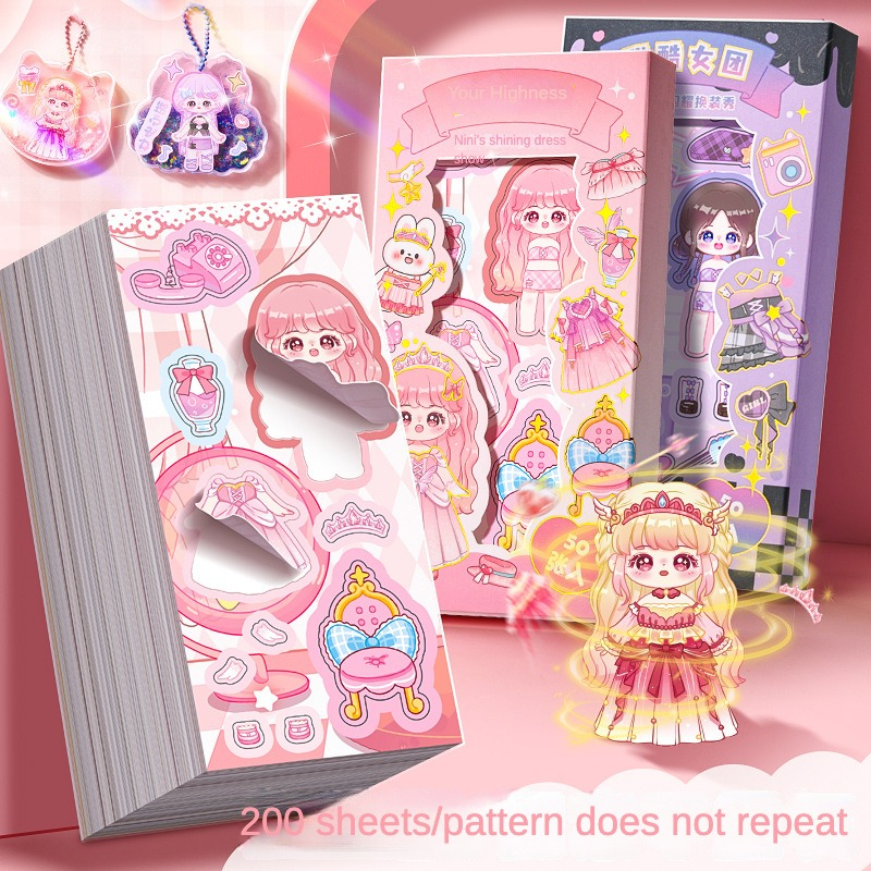 Sticker Book Dress Up Sticker Beautiful Girl Sticker Sticker Shopee