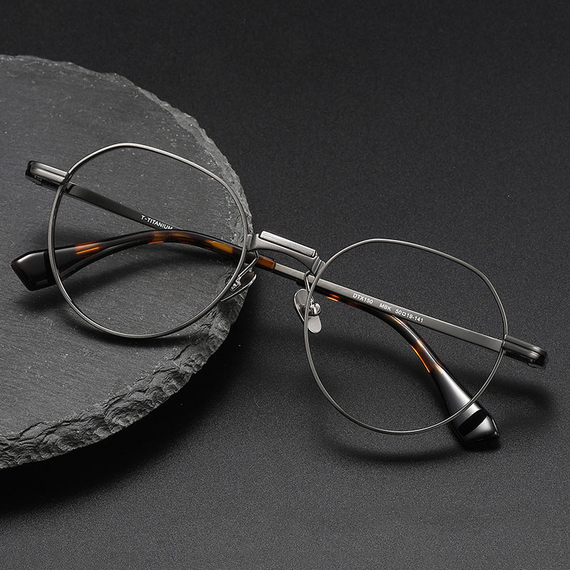 Japanese Handmade Pure Titanium Glasses Frame DTX150 High-end Retro ...