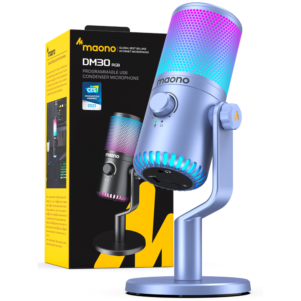 Maono DM30 USB Microphone RGB Gaming Microphone Computer Mic USB Gaming ...