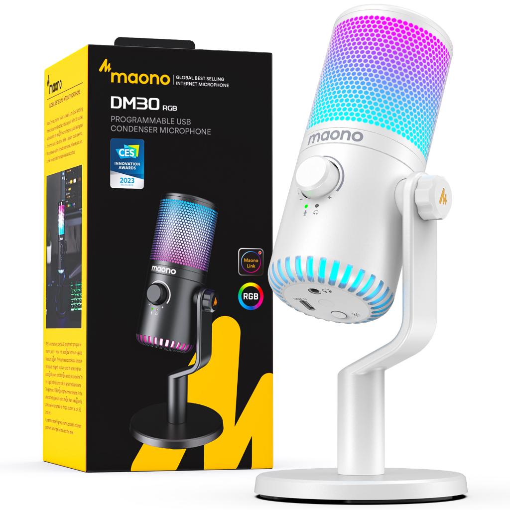 Maono DM30 USB Microphone RGB Gaming Microphone Computer Mic USB Gaming ...