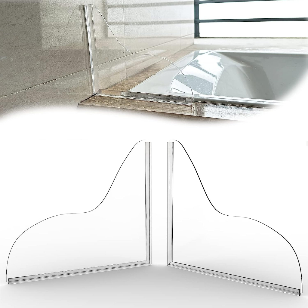 Shower Splash Guard, Self Adhesive Transparent Shower Water Guard