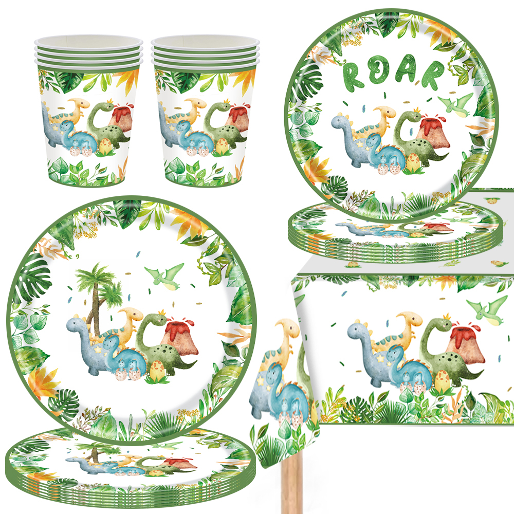 2023 New Dinosaur Theme Party Baby kids Dino Birthday Party Decor Paper