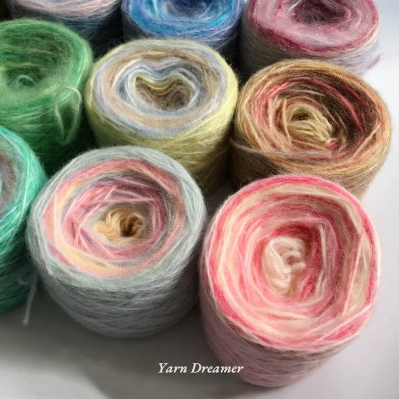 16 Colors Gradient Thick Mohair Wool Yarn DIY Crochet & Hand Knitting ...