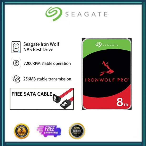 Seagate IronWolf Pro 8TB 3.5" NAS HDD SATA 6Gb/s Internal Hard Drive (ST8000NE001) Shopee