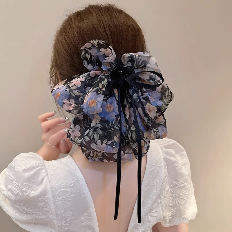 Gypsophila Ribbon Gauze Bow Hair Accessories Hair Clamp Grab Clip ...