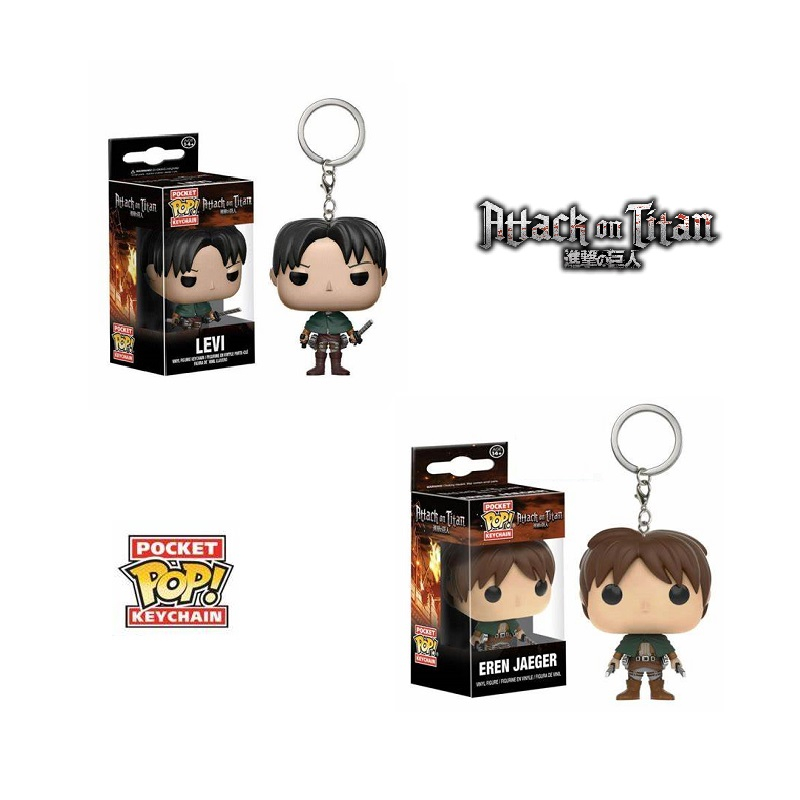 POP Keychain Attack on Titan Levi Eren Jaeger Figure Toy | Shopee ...