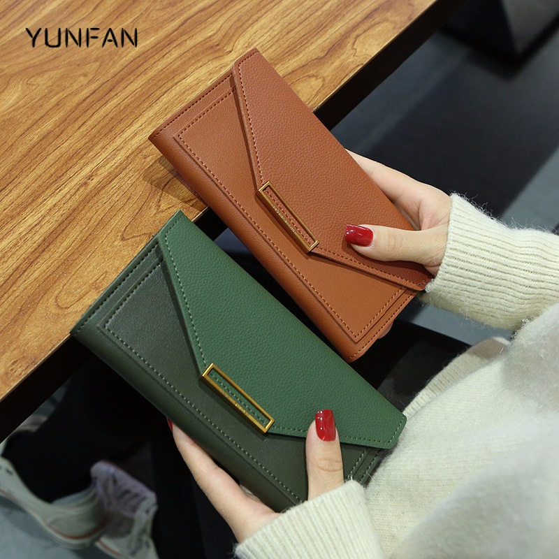 YUNFAN Women’ S Multipurpose Long Purse Long Clutch Fresh Clasp Japan And  South Korea Retro Thin Coin Wallet [Ready Stock]