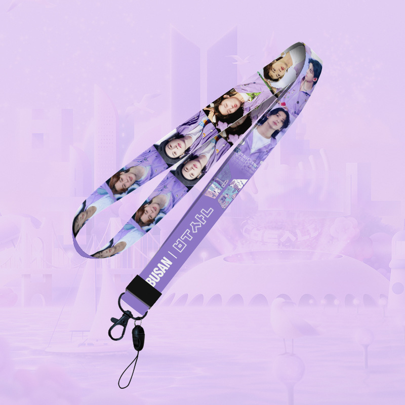 Kpop BTS BT21 Neck Lanyard Keychains Phone Strap For ID Card Sling