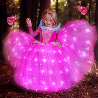 Fantasia Princesa Princess Dress Up Costume For Girls - Complete Halloween  & Party Outfit With Crown & Accessories Halloween Cosplay Dress