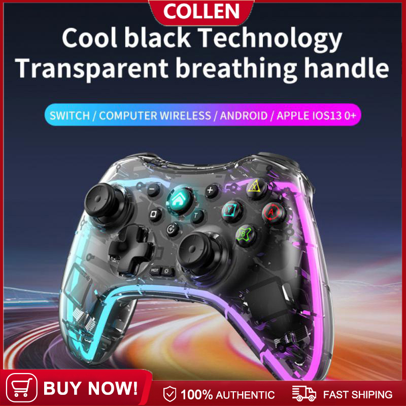 Transparent Adjustable RGB Glare Lights bluetooth Gamepad Controller ...