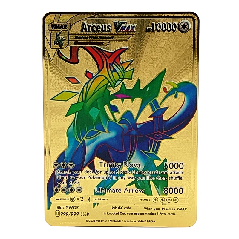 19 styles pokemon metal card rainbow vmax arceus 10000hp iron card game  collection gift for kids | Shopee Philippines