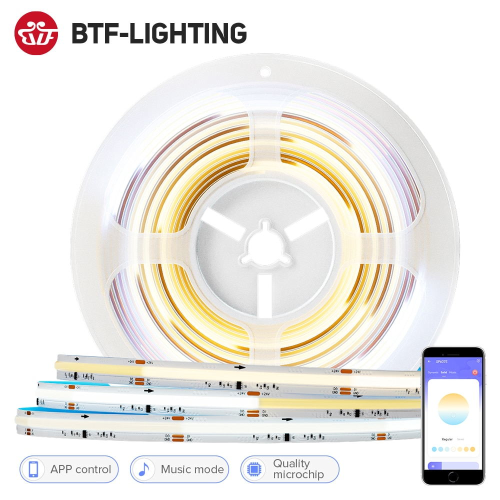 BTF-LIGHTING FCOB Addressable CCT COB LED Strip Light WS2811 IC ...