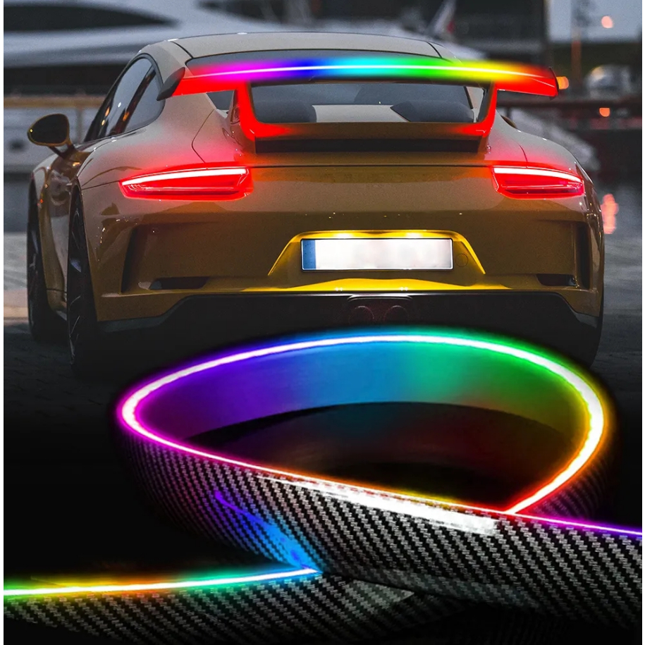 Car LED Rear Spoiler Light Dream Color Chasing Tail Light Strip ...