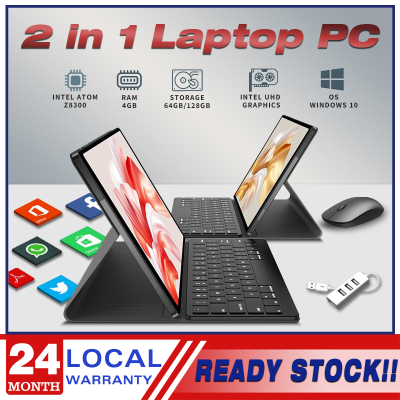 2in1 Laptop Intel Quad Core Processor 4GB RAM+ 128GB ROM HD IPS Touch ...