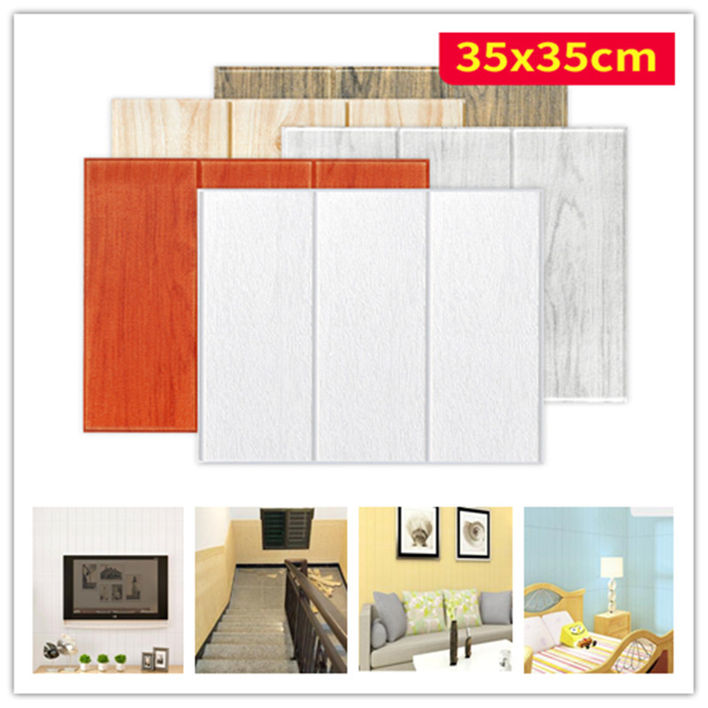 3D Wallpaper DIY Self Adhesive Wall Sticker wood design decor Foam ...