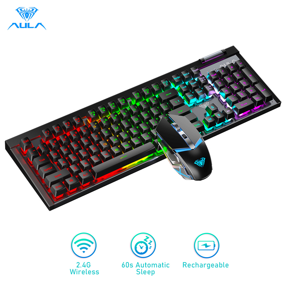 AULA T610 Wireless Game Keyboard Mouse Combo Mechanical Backlight