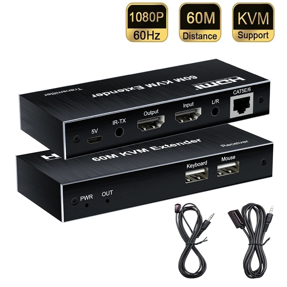 300m Ip Hdmi Kvm Extender Over Rj45 Cat5e Cat6 Ethernet Cable Video Transmitter Receiver 1124