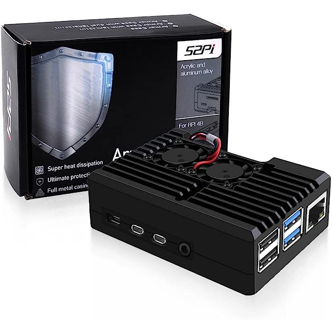 52Pi Raspberry Pi 4 Armor Case,Raspberry Pi 4 Passive Aluminum Alloy ...