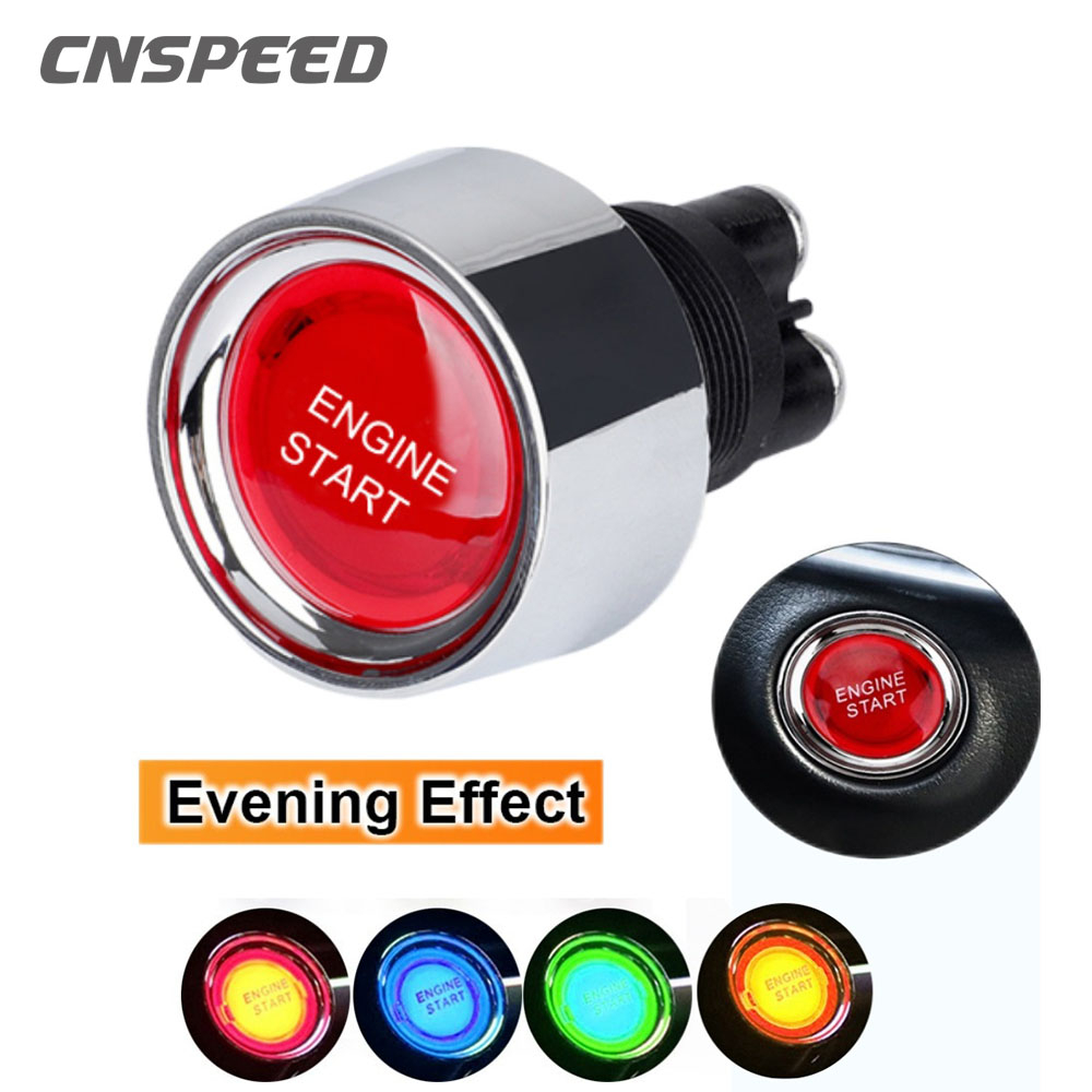 Mankk Car Engine Start Push Button 12V DC 50A Start Ignition Switch RED LED SPST 3PIN (ON)-Off Momentary Engine Button Light,Start Ignition Switch For Racing Universal M-042-R