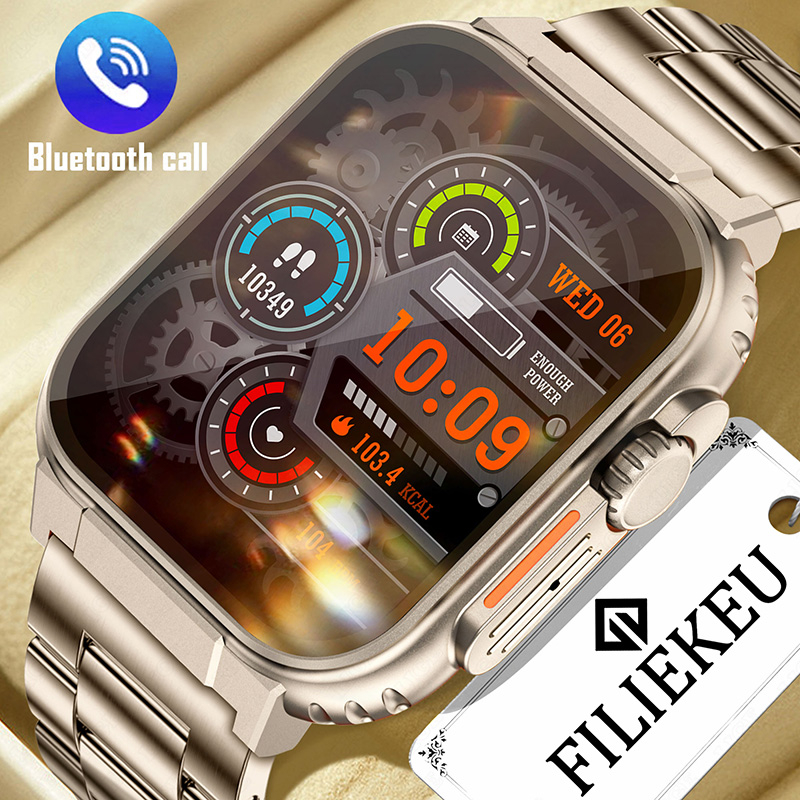 FILIEKEU smart watch for men full touch 600mAh battery bluetooth  call watches sports fitness waterproof recording smart watch