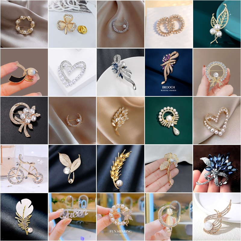 Brooch/50 Styles Headscarf Brooch/Beautiful Brooch/Pearl Brooch ...