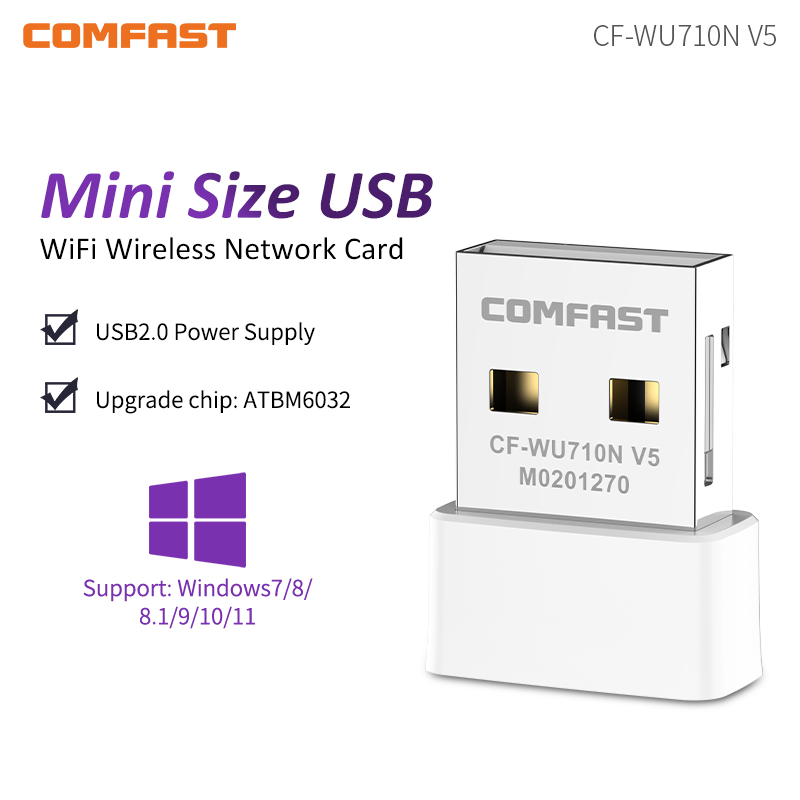 COMFAST Mini USB Wifi Adapter 2.4g 150Mbps Wireless LAN Dongle 2dBi ...