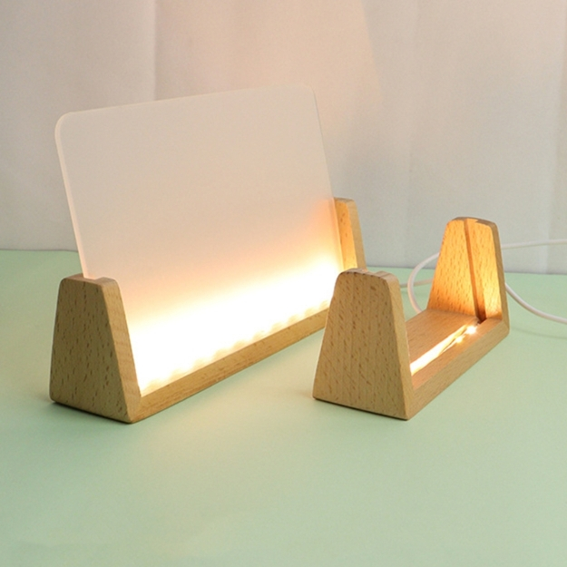 Creative LED lights Solid Wooden Photo Frame Innovative Acrylic U ...